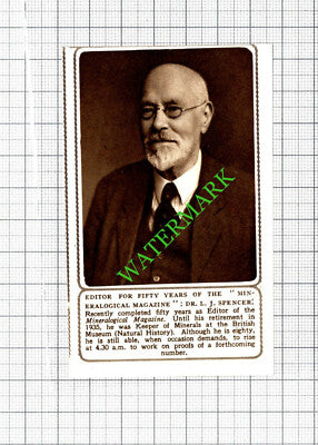 Dr L J Spencer Editor Mineralogical Magazine -1950 Small Cutting