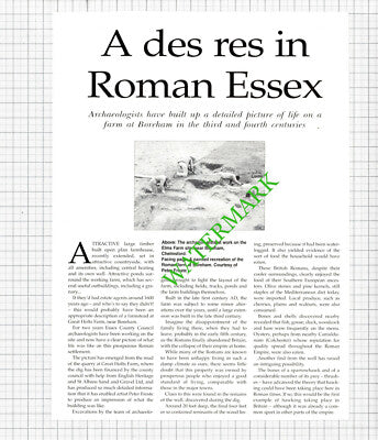 Boreham Chelmsford Essex Elms Farm Excavations - 1996 Article