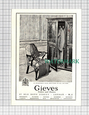 C2751) Gieves Tailors London SMALL ADVERT - 1948 Clip