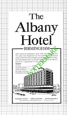 The Albany Hotel Birmingham Advert - 1964 Cutting