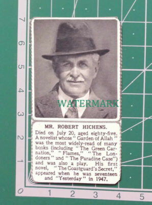 C4373) Mr Robert Hichens Noovelist Obituary 1950 Clip