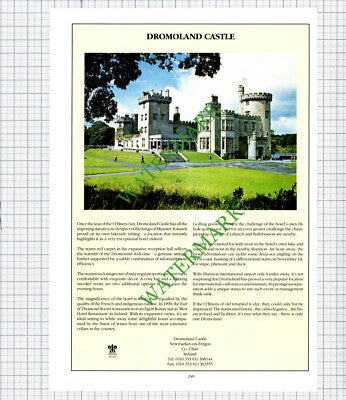 Ashford Castle Cong Ireland / Dromoland Castle Advert -1992 Cutting