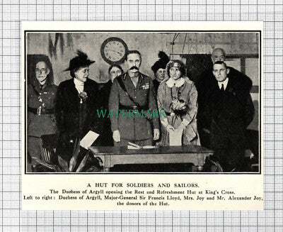 C3870) Rest & Refreshment Hut King's Cross Alexander Joy WW1 -1916 Clip