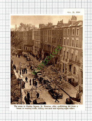 Oakley Square St Pancras London Scaffolding Accident - 1950 Small Cutting