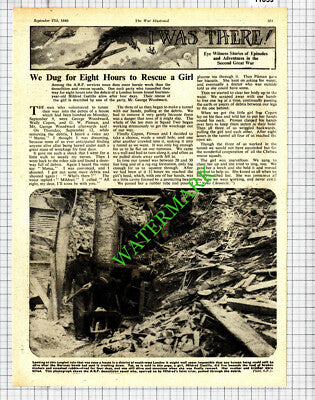 Mildred Castillo George Woodward ARP Wally Capon World War Two - 1940 Cutting