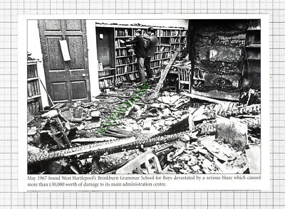 Brinkburn Grammar School Hartlepool Fire - Cutting