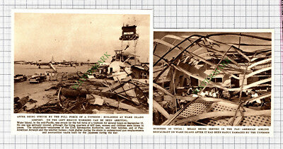 C8152) Wake Island Airport Typhoon Damage -1952 Cutting