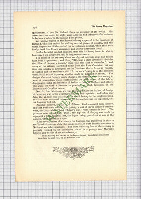 8937) Mortlake Church Tapestry - 1900 Article