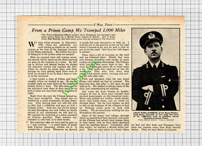 Lieut Roel Hordyk Royal Netherlands Navy Submarine Officer WW2 - 1943 Cutting