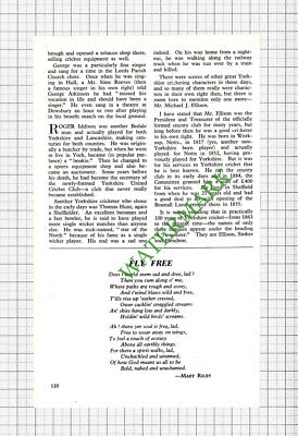 Yorkshire Cricket Players Roger Iddison Tom Marsden William Barber -1962 Article