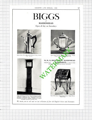 Huntley & Palmers Biscuits Christmas / Biggs of Maidenhead Advert - 1950 Cutting