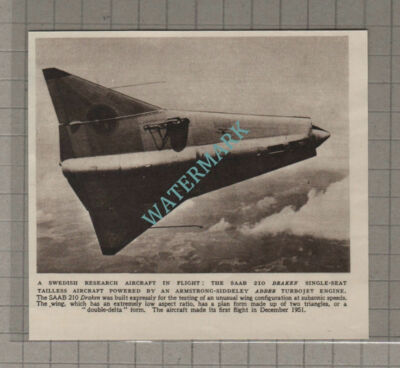 C3228) Swedish Research Aircraft Saab 210 Draken - 1955 Clip