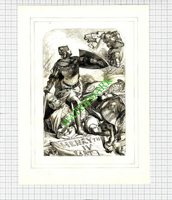 Henry The Fourth Part I William Shakespeare - c.1880 Print / Cutting