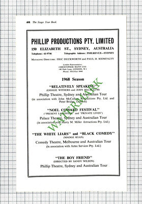 Phillip Productions Limited Sydney Australia Riomfalvy Duckworth - 1968 Cutting