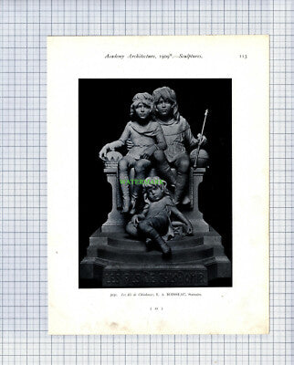 8820) Les Fils de Chlodomir E A Boisseau Sculptor - 1909 Book Print