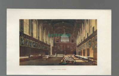 C4103) OXFORD Christ Church Hall - Different Scenes - SMALL c.1900 Book Print