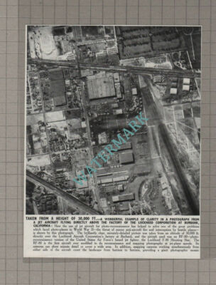 C3342) Lockheed Corporation Factory Burbank California Aerial View -1950 Clip
