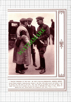 General Beyers Drowned World War One WW1 - c.1915 Cutting