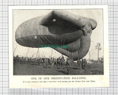 C3904) British Observation Balloon Ypres - 1918 Clip