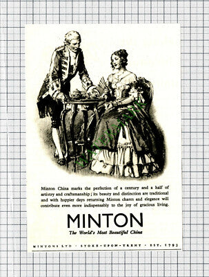 Minton China Small Advert - 1947 Cutting