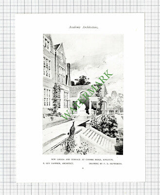 Coombe Ridge Kingston E Guy Dawber Architect - 1925 Print / Clipping