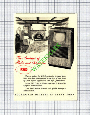 RGD Television Small Advert - 1951 Cutting