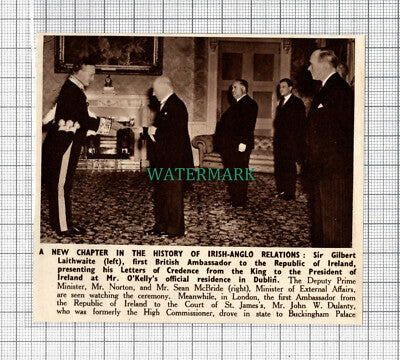 C3634) Sir Gilbert Laithwaite Mr Sean McBride Dublin - 1950 Clip