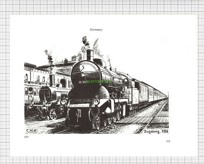 8804) Augsburg Railway Station Germany - c.1965 Print / Cutting