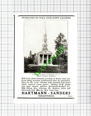Hartmann-Sanders Columns Pinehurst Church Hobart Upjohn Advert - 1926 Cutting