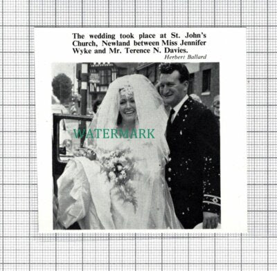 C3507) Miss Jennifer Wyke & Terence N Davies St Johns Newland -1966 Clip SMALL