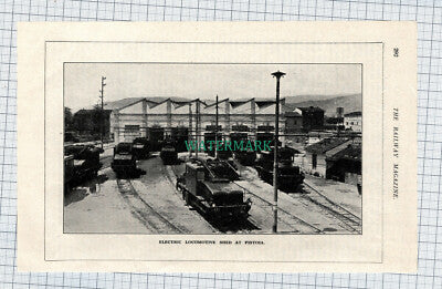 C4613) Electric Locomotive Shed At Pistoia Italy - 1930 Cutting