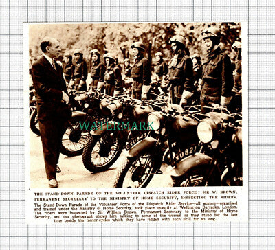 C5701) Volunteer Dispatch Rider Service Parade Sir William Brown - 1945 Cutting