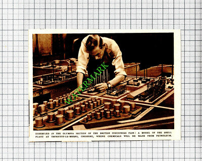 Cutting - Model Of Shell Plant Thornton-le-Moors Cheshire - 1947 Cutting / Print