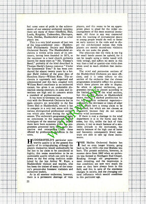 Halifax Orchestral Society Huddersfield Philharmonic Arthur Butterworth - 1964