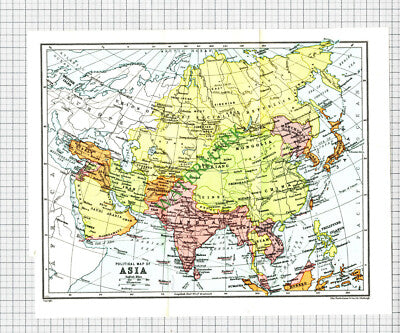 Small Map Of ASIA - Book Print / Pullout - 1935