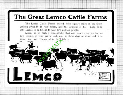 Lemco Cattle Farms Advert - 1903 Cutting