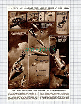 (X462) How A Pilot Can Parachute From High Speed Aircraft - 1949 Clip