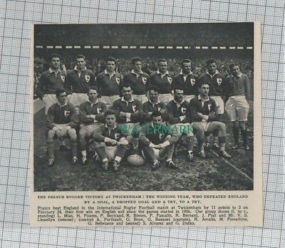 C1232) French Rugby Team Twickenham Mias Foures Bienes Dufau Bernard - 1951 Clip
