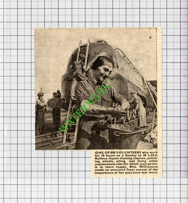LMS Railway Depot Volunteers Mrs Williamson WW2 - 1943 Small Cutting