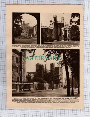 (8726) Lambeth Palace London - c.1925 Book Print
