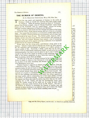 The Humour Of Charles Dickens Beresford Chancellor - 1901 Article