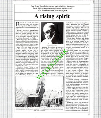 Geoffrey Wickham Sculptor Burnham on Crouch Essex - 1989 Article