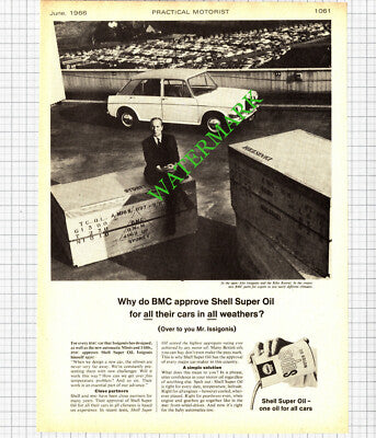 Alec Issigonis BMC Shell Advert - 1966 Cutting