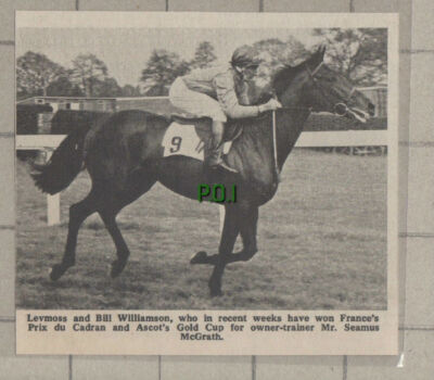C992) Levmoss & Bill Williamson Seamus McGrath Horse Racing - 1969 Cutting