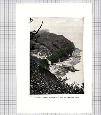 8905) CLOVELLY LUNDY - c.1900 Print / Cutting