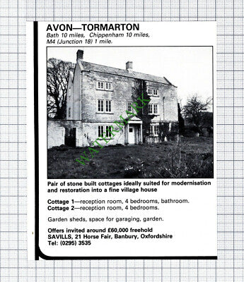 Tormarton Avon House Sale Advert - 1981 Cutting