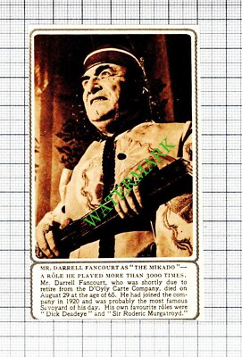 Mr Darrell Fancourt Actor Obituary - 1953 Small Cutting