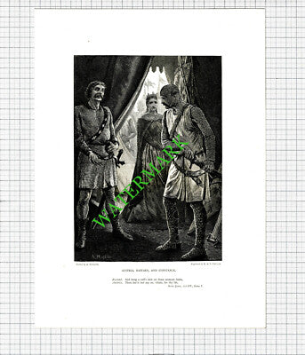KING JOHN Austria Bastard Constance Shakespeare - c.1880 Antique Print