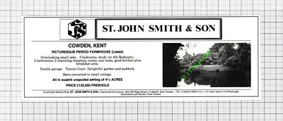 Cowden Kent House Sale Advert - 1980 Cutting