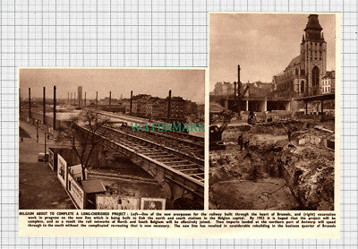 C2638) Brussels Railway Belgium Construction - 1950 Clip
